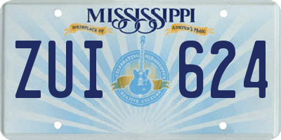 MS license plate ZUI624