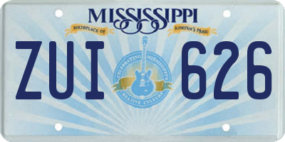 MS license plate ZUI626