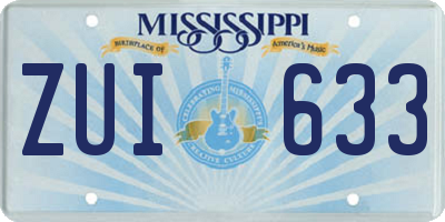 MS license plate ZUI633