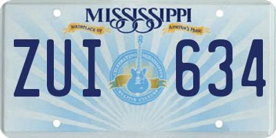 MS license plate ZUI634