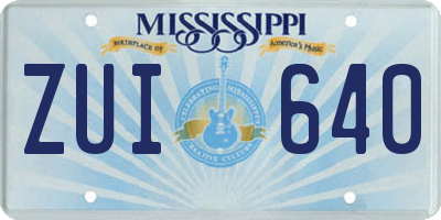 MS license plate ZUI640