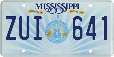 MS license plate ZUI641