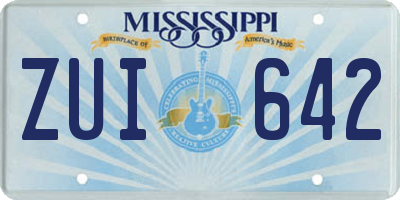 MS license plate ZUI642