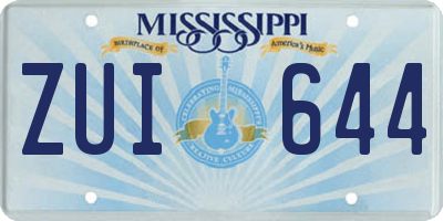 MS license plate ZUI644