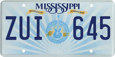 MS license plate ZUI645