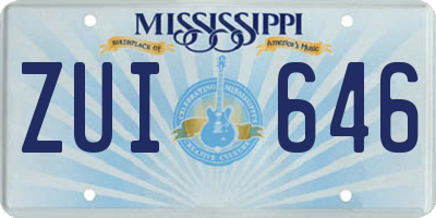 MS license plate ZUI646