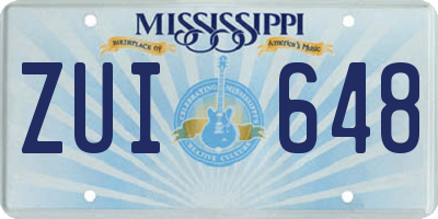 MS license plate ZUI648