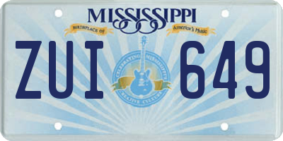 MS license plate ZUI649