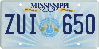 MS license plate ZUI650