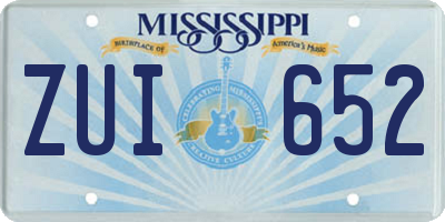 MS license plate ZUI652