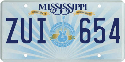 MS license plate ZUI654