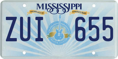 MS license plate ZUI655