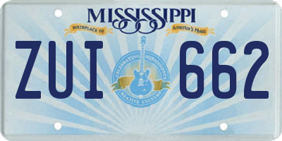 MS license plate ZUI662