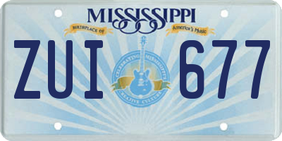 MS license plate ZUI677