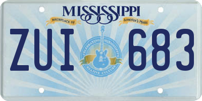 MS license plate ZUI683