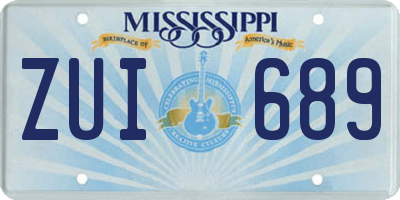 MS license plate ZUI689