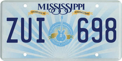 MS license plate ZUI698