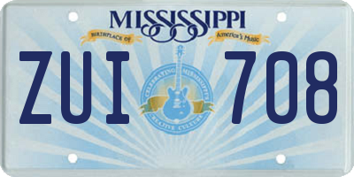 MS license plate ZUI708