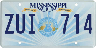 MS license plate ZUI714