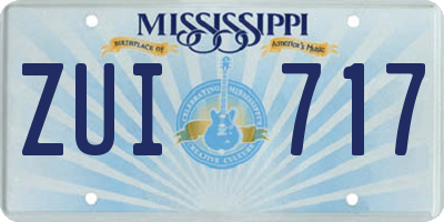 MS license plate ZUI717