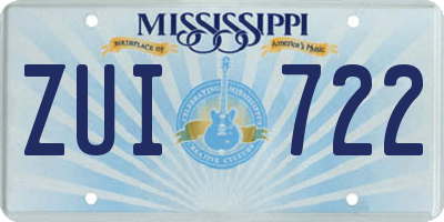 MS license plate ZUI722