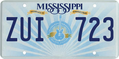 MS license plate ZUI723