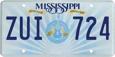 MS license plate ZUI724