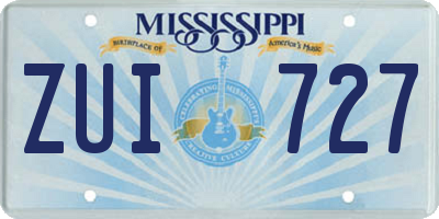 MS license plate ZUI727