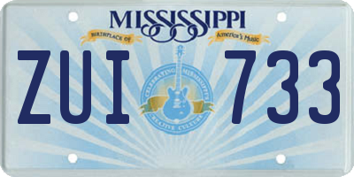 MS license plate ZUI733