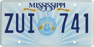 MS license plate ZUI741