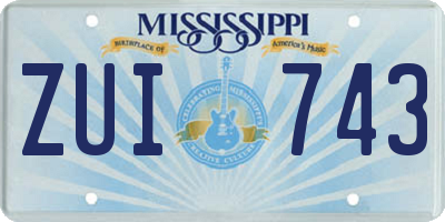 MS license plate ZUI743