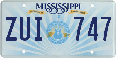 MS license plate ZUI747