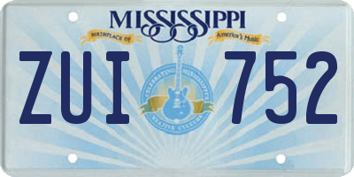 MS license plate ZUI752