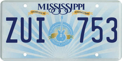 MS license plate ZUI753