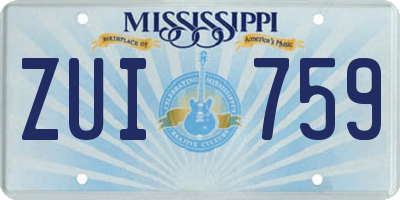 MS license plate ZUI759