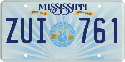 MS license plate ZUI761