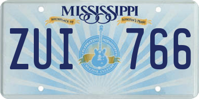 MS license plate ZUI766