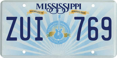 MS license plate ZUI769