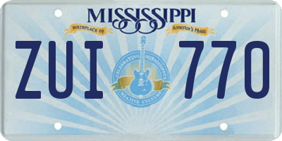 MS license plate ZUI770