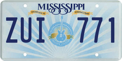 MS license plate ZUI771