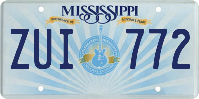 MS license plate ZUI772