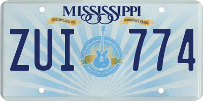 MS license plate ZUI774