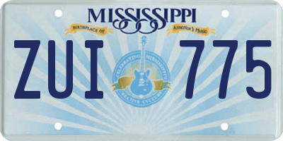 MS license plate ZUI775