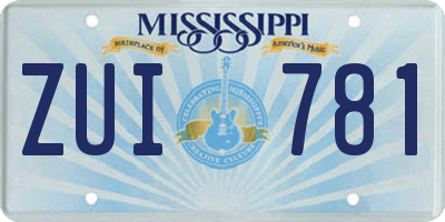 MS license plate ZUI781