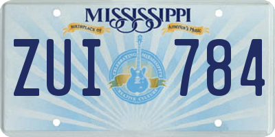 MS license plate ZUI784