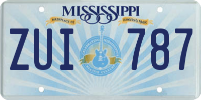 MS license plate ZUI787