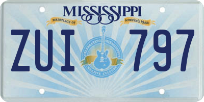 MS license plate ZUI797