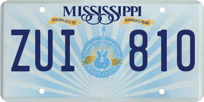 MS license plate ZUI810