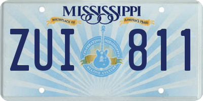 MS license plate ZUI811