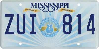 MS license plate ZUI814